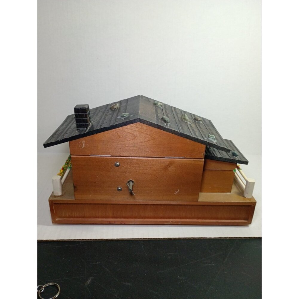Vintage 60s Wind Up Black Forest Cottage Look Music Box Japan MCM - Picture 11 of 11